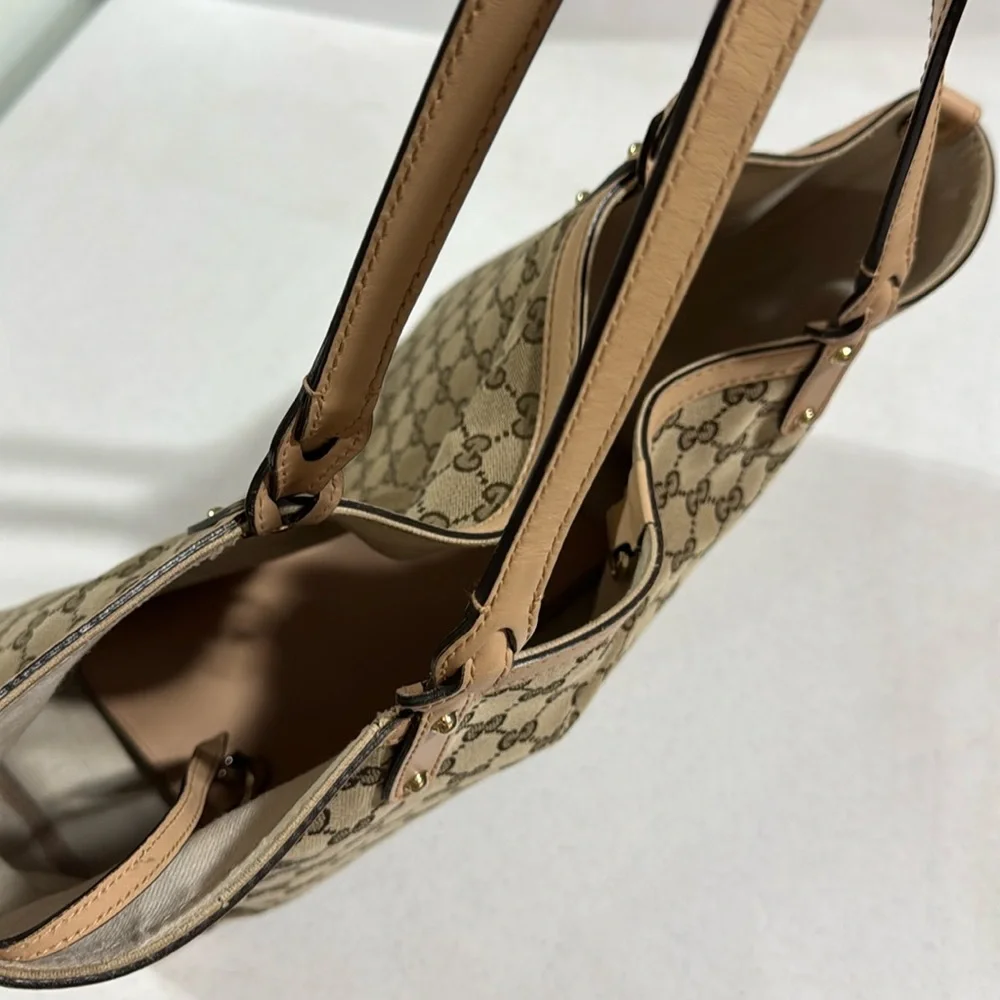 Gucci Beige GG Monogram Large Tote Bag Authentic - Picture 14 of 16